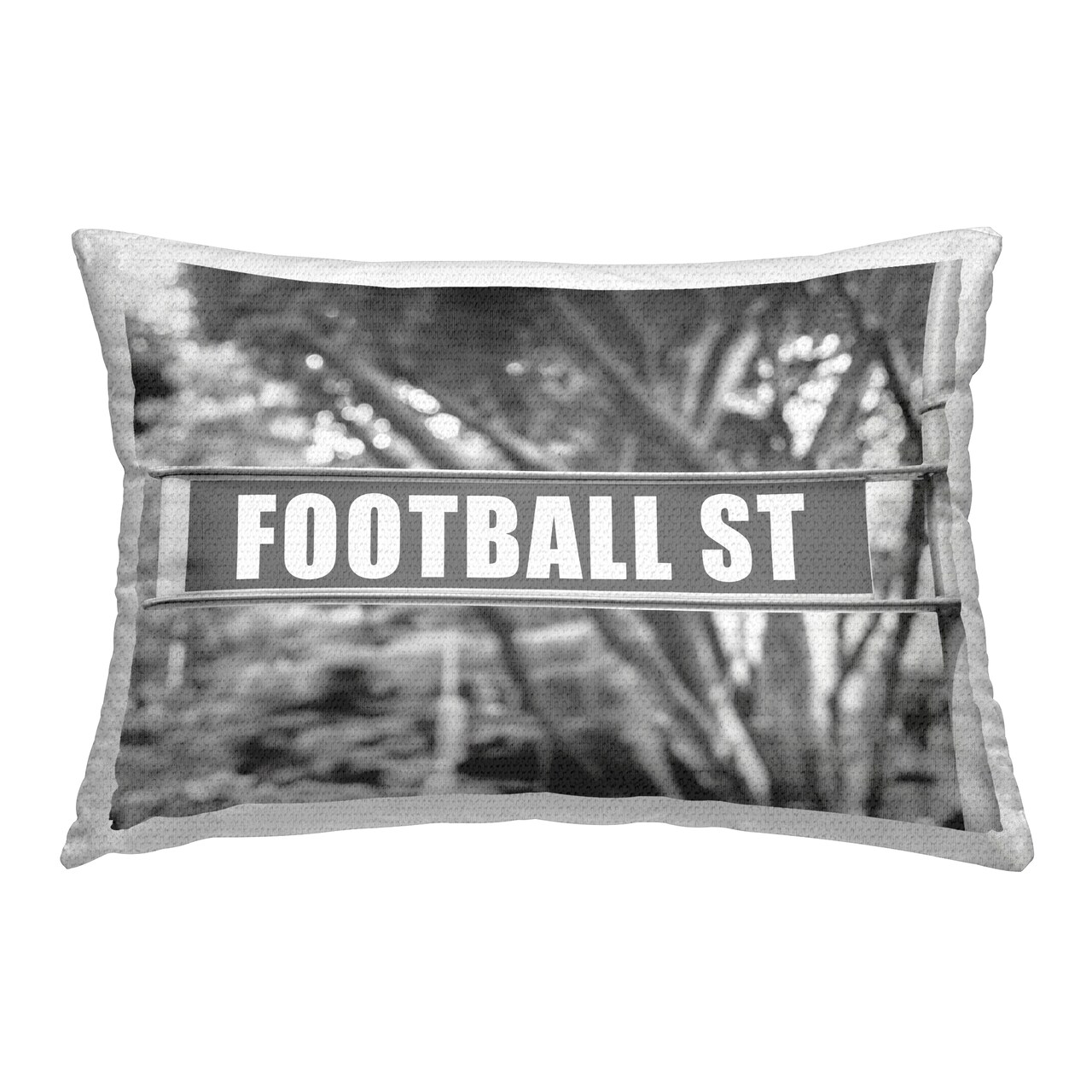 Football Street Sign Outdoor Printed Pillow Design by Daphne Polselli, 14 x 7 x 20